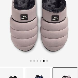 Nike Soft Gray Quilted Slippers